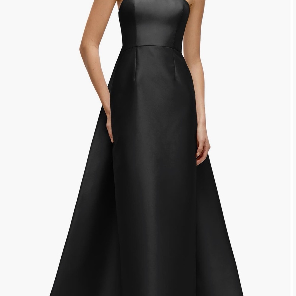 ALFRED SUNG Black Strapless Dress